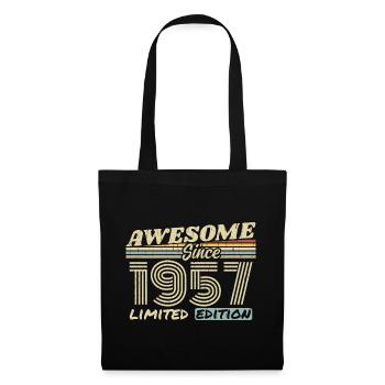 Vintage 1957 Rétro - Cadeau D’anniversaire 1957 - Sac en tissu - noir - Devant