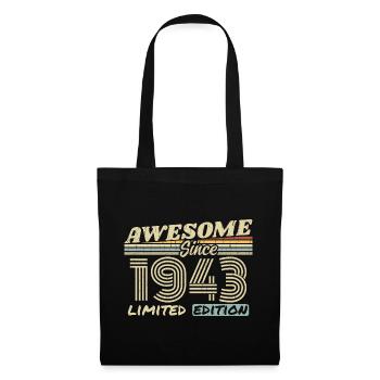 Vintage 1943 Rétro - Cadeau D’anniversaire 1943 - Sac en tissu - noir - Devant