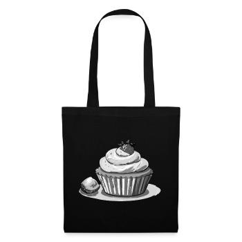 Cupcake Fraise - Sac en tissu - noir - Devant