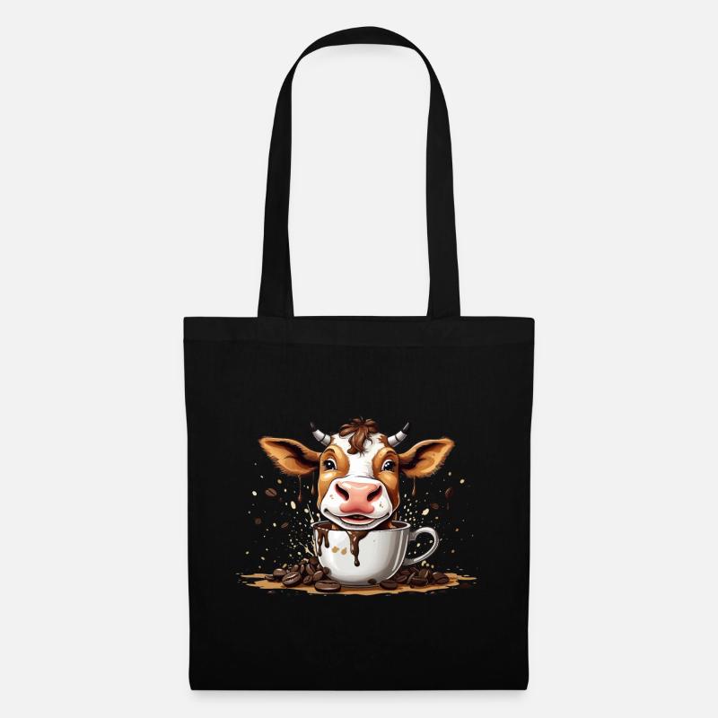 MILCHBAUER KUH BAUER KAFFEE KÜHE - Stoffbeutel - Schwarz