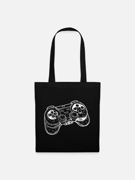 Videospiel Controller Zeichnung - Stoffbeutel - Schwarz