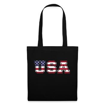 Les États-Unis aux couleurs du drapeau américain drapeau - Sac en tissu - noir - Devant