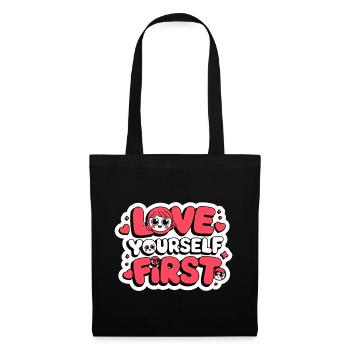 love yourself first Galentine’s Day 2026 - Sac en tissu - noir - Devant