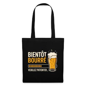 Homme Bourré Apéro Alcool Humour - Sac en tissu - noir - Devant
