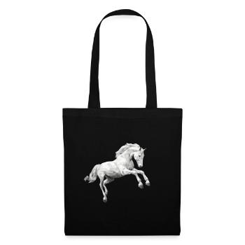 cheval blanc gris Low Poly logo Art Design - Sac en tissu - noir - Devant