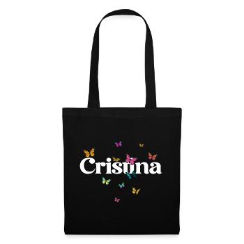 Beautiful girl's name with butterflies CRISTINA - Tote Bag - black - Front