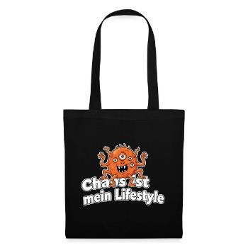 Chaos ist mein Lifestyle Monster - Stoffbeutel - Schwarz - Vorne