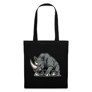 Rhinoceros Powerful Anger Wild Animal Logo - Tote Bag - black - Front
