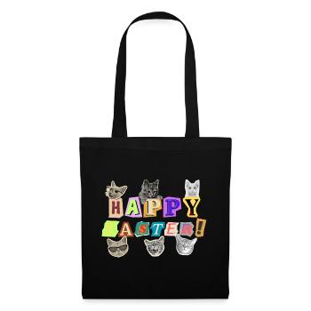Joyeux chats de Pâques - Sac en tissu - noir - Devant