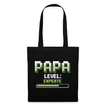 Papa Level Up Experte Gaming - Stoffbeutel - Schwarz - Vorne
