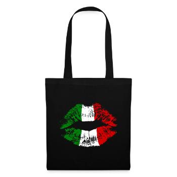 IItalia Kiss Kiss Lip Lipstick Italie Couleurs - Sac en tissu - noir - Devant
