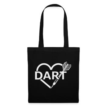 Dart, Dartpfeil Herz Design - Designfarbe variabel - Stoffbeutel - Schwarz - Vorne
