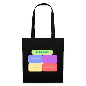 Avis ! Blocs colorés - Sac en tissu - noir - Devant