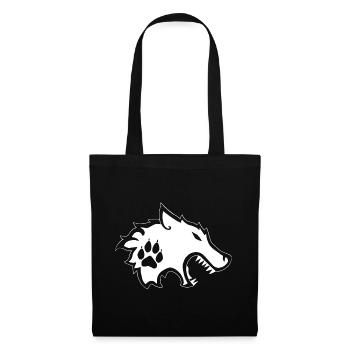 Loup blanc et tatouage - Sac en tissu - noir - Devant