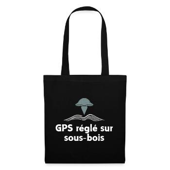 GPS règlé sur sous-bois champignon - Sac en tissu - noir - Devant