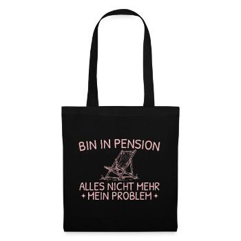 Pension Liegestuhl Abschiedsgeschenk Kollegin - Stoffbeutel - Schwarz - Vorne