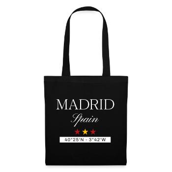 Madrid Spanien Souvenir – Reise minimalistisch - Stoffbeutel - Schwarz - Vorne