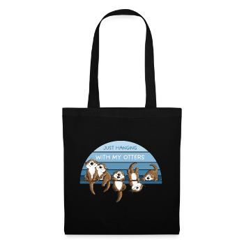 Otter Team Wildtiere Freundschaft Tierhumor - Stoffbeutel - Schwarz - Vorne