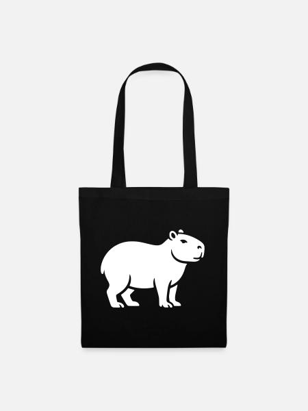 Capybara Wasserschwein - Stoffbeutel - Schwarz