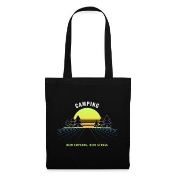 Camping Retro Sonnenuntergang Vintage 80er - Stoffbeutel - Schwarz - Vorne