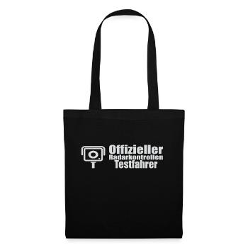 Offizieller Radarkontrollen testfahrer lustig - Stoffbeutel - Schwarz - Vorne