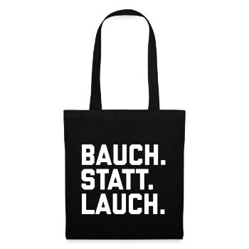 Bauch statt Lauch - Stoffbeutel - Schwarz - Vorne