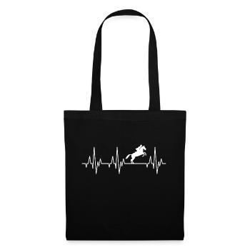 Heartbeat ECG Equitation Equitation Sports équestres Equestre - Sac en tissu - noir - Devant