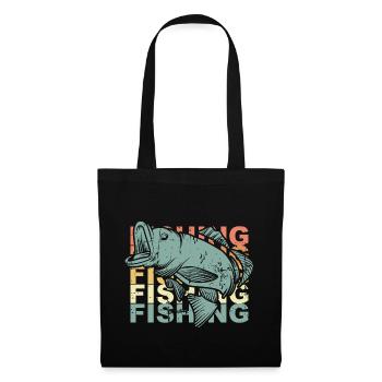 Pêche pêche - Sac en tissu - noir - Devant