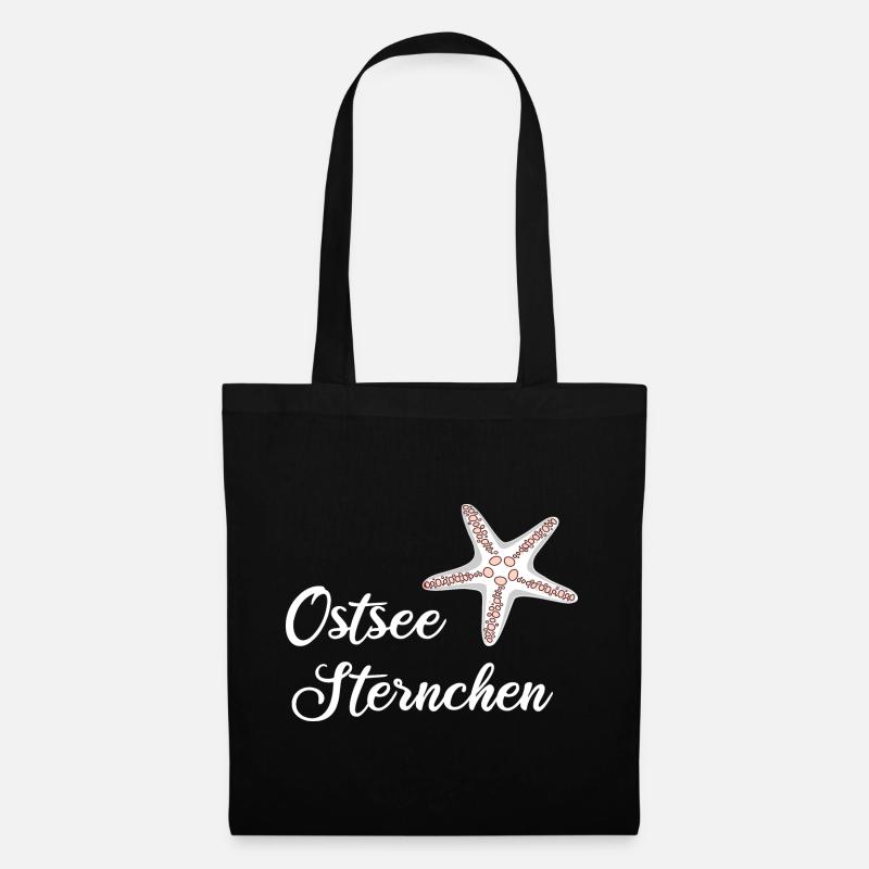 Ostseesternchen - Ostsee Seestern Geschenk - Stoffbeutel - Schwarz