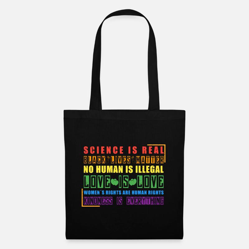 Science Is Real Black Lives Matter CSD Regenbogen - Stoffbeutel - Schwarz