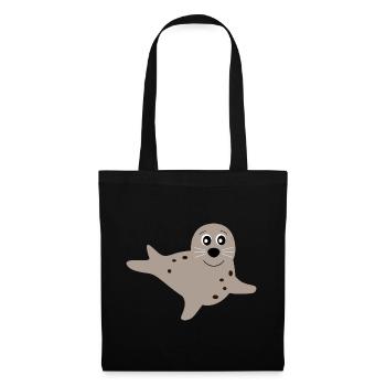 phoques phoques phoques animaux - Sac en tissu - noir - Devant