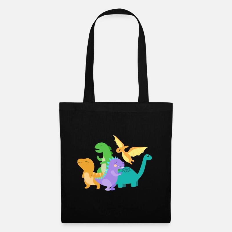 Dino Dinosaurus - Stoffbeutel - Schwarz