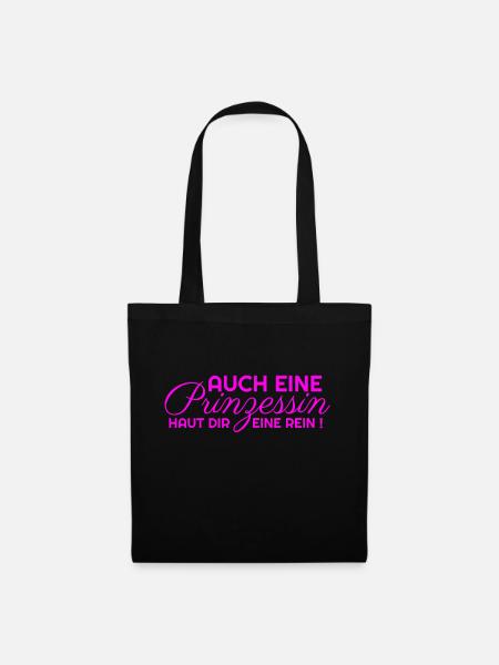 AUCH EINE Prinzessin HAUT DIR EINE REIN in rosa - Stoffbeutel - Schwarz