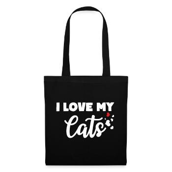J’AIME MES CHATS Propriétaire de chat Amour - Sac en tissu - noir - Devant