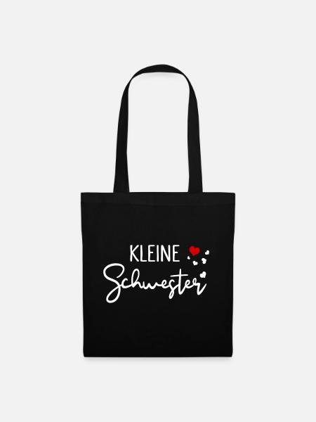 Kleine Schwester Familien Liebe - Stoffbeutel - Schwarz