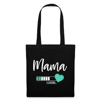 Mama Loading Herz Baby Junge Werdende Mama - Stoffbeutel - Schwarz - Vorne
