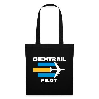 Chemtrailpilot (Flugzeug mit Chemtrails) - Stoffbeutel - Schwarz - Vorne