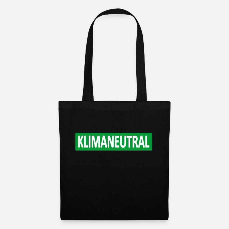 Klimaneutral-Klima-Statement - Stoffbeutel - Schwarz