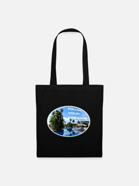 Dreams Urlaub Follow Sonne Strand Palmen - Stoffbeutel - Schwarz