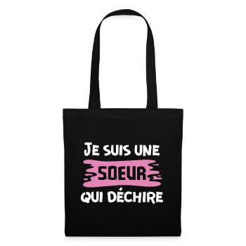 Soeur qui déchire - Sac en tissu - noir - Devant