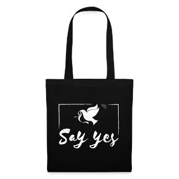 Say yes to peace | Friedenstaube - Stoffbeutel - Schwarz - Vorne