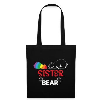 LBGT Flag Gay Pride Sœur humaine Ours - Sac en tissu - noir - Devant