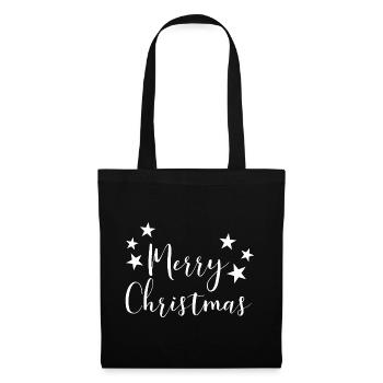 Merry Christmas Design - Stoffbeutel - Schwarz - Vorne