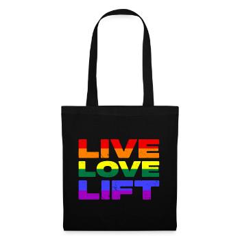 Live Love Lift - LGBTQ Fitness Slogan - Tote Bag - black - Front