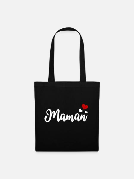 Maman Herzen - Stoffbeutel - Schwarz