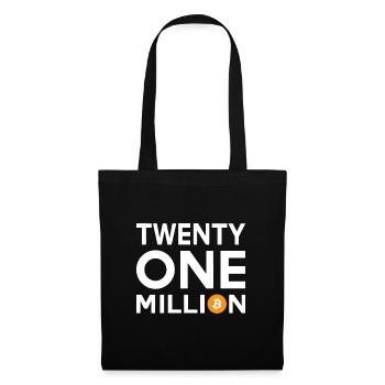 Bitcoin Twenty One Million - Stoffbeutel - Schwarz - Vorne
