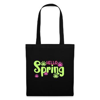hello spring - Sac en tissu - noir - Devant