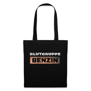 Blutgruppe Benzin Motorrad KFZ Mechaniker Spruch - Stoffbeutel - Schwarz - Vorne