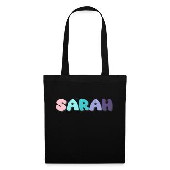 Name - Sarah - Stoffbeutel - Schwarz - Vorne