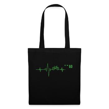 Bicycle Heartbeat Wheel - Tote Bag - black - Front